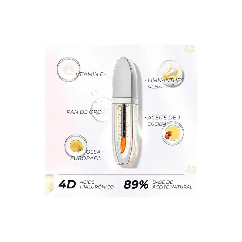 4d Hialurónico Hidratante Acabado Gloss Lip Oil Dreamy Rose