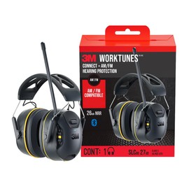 3M Safety 3M WorkTunes Connect + AM/FM Wireless Hearing Protector with Bluetooth Technology, Bluetooth Hearing Protection with a 26 dB Noise Reduction Rating