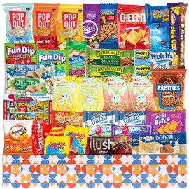 Snack Variety Box (46 Count) Ultimate Sampler Mixed Bulk Bars, Cookies, Chips, Candy, Grab And Go Snacks for Office, Schools, Family
