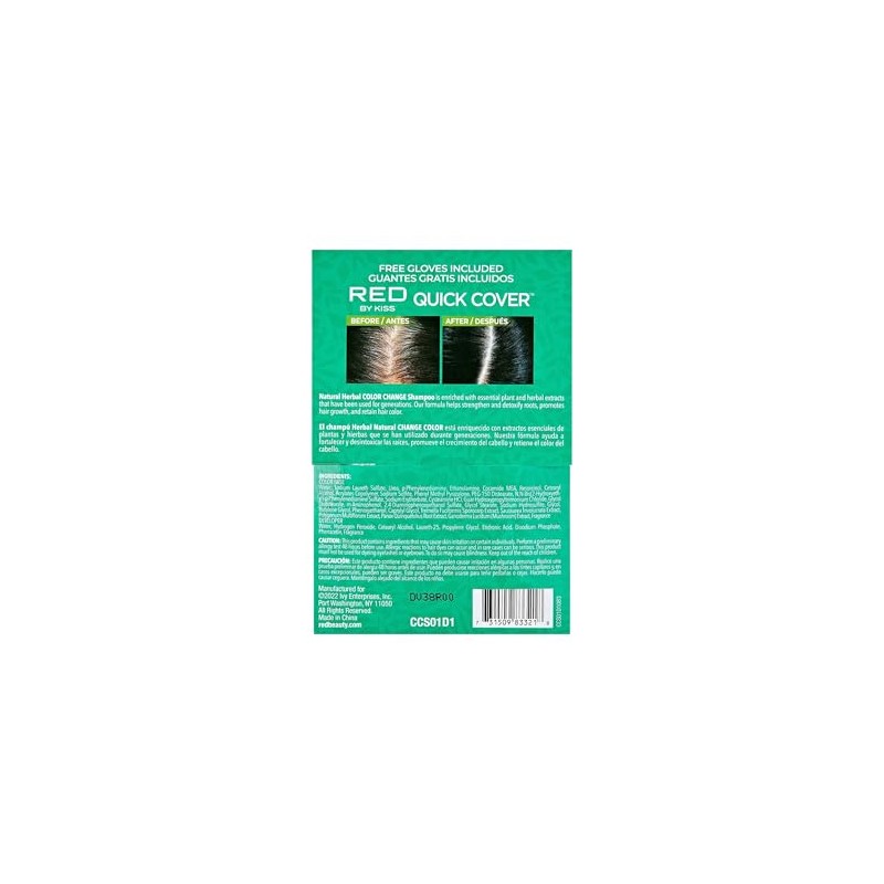 Kiss Quick Cover Natural Herbal Change Champú 3 bolsas (3