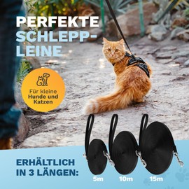Pets Perfect Recall Lead 15 m - Ultralight Recall Lead for Small Dogs and Cats - Cat Lead - Perfect Running Lead for Dogs, Cats and Puppies