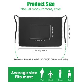 Qixora Pack of 4 Black Apron 22 x 33 Inch Waiter's Apron, Waiter's Apron, Waist Apron, Waterproof Half Apron, Cooking Apron for Cooking, Apron for Kitchen, Cafe, Bar, Bistro, Garden, Baking