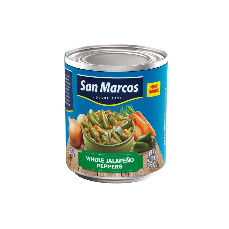 San Marcos Whole Jalapenos, 6 Lb, 97 oz, Carefully handpicked