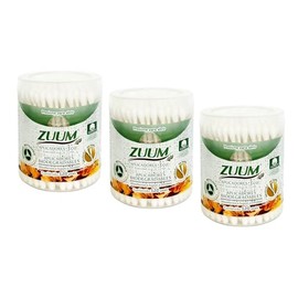 Zuum Aplicadores de algodón | 360 aplicadores | Limpieza exterior del oído, correción de maquillaje, limpieza de accesorios | Práctico para viajar | 100% Algodón | Hisopos de algodón (Pack de 3)