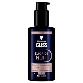 Schwarzkopf - GLISS - Elixir de Nuit - Rebuilding Hair Fibre - Haptiq System - Ion Complex - Lengths & Tips - 100% Stronger Hair - Normal Care - No Rinse - 100 ml