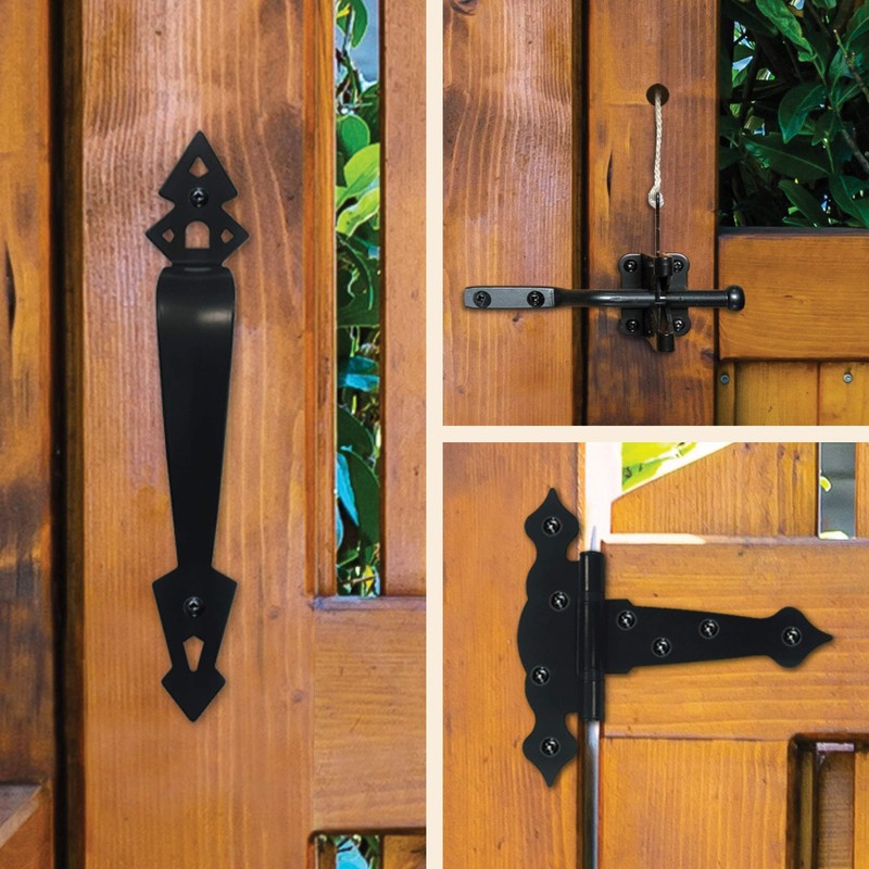 Nuvo Iron WGCKH Wooden (2) 6" Tee Hinges/Latch w/Catch and