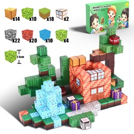 T.H.I.O Magnetic Blocks | 100PCS Magnetic Building Blocks,Theme: Forest Castle Adventure, Constructions Toys for Boys & Girls Age 3-8,STEM Montessori Stacking Toy,Children's Birthday Gift