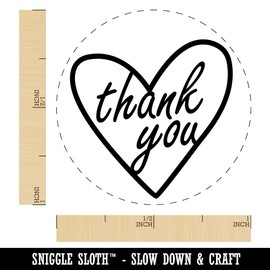 Thank You in Heart Self-Inking Rubber Stamp for Stamping Ink Stamper Crafting Planners - 1/2 Inch Mini - Dry Pad (No Ink)