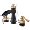 BWE Black and Gold Widespread Bathroom Faucet, 3 Hole, 8