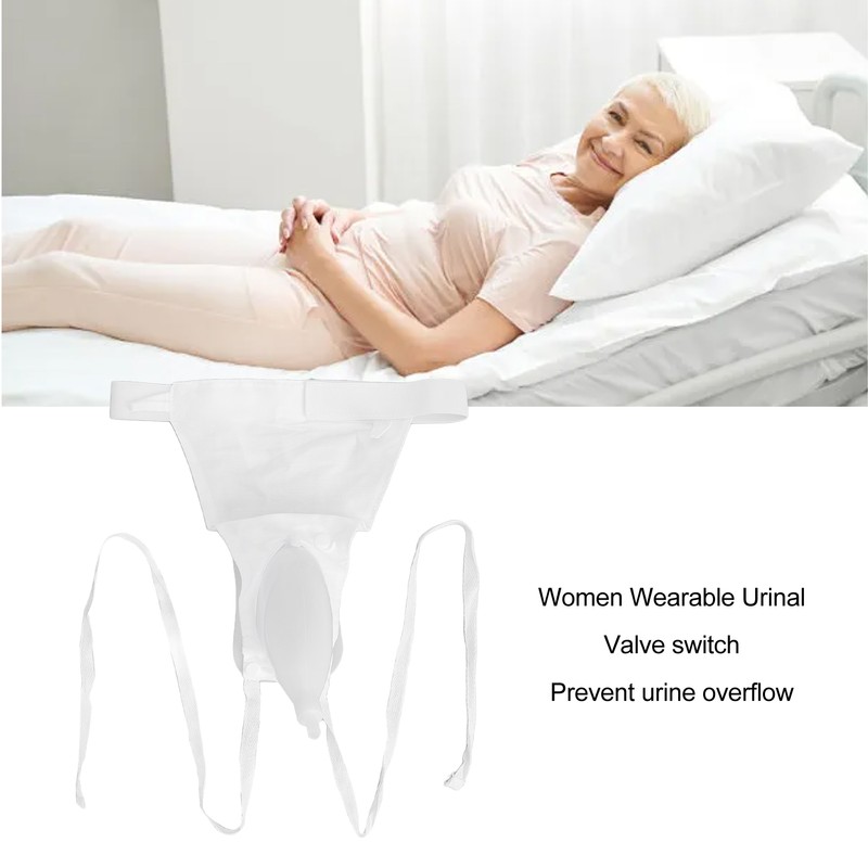 Women Wearable Urinal Spill Proof Comfortable Reusable Silicone Urine Collection