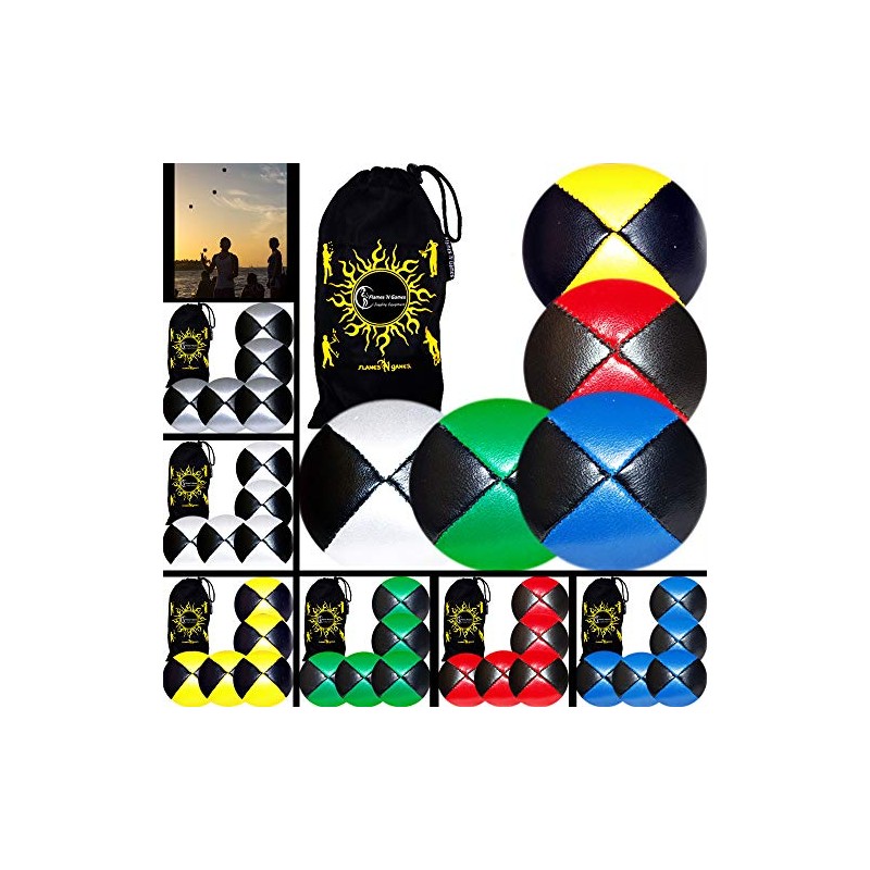Flames 'N Games 5x Pro Thud Juggling Balls (LEATHER) Professional