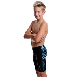 Flow Splice Jammers - Jammer Swimming Shorts in Boys Size 24 to 30 with Eight Radical Swimsuit Patterns to Choose from (Derezzed 24)