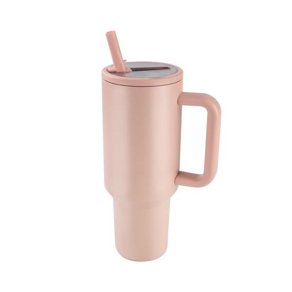 40 oz Insulated Tumbler with Handle and Flip Straw &