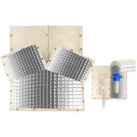 4-Way Opening Backflow Preventer Pipe Insulation Cover (5°F) - Irrigation Sprinkler Valve Cover - Water Well Pump Cover - Specially Design for Complex Equipment and Pipes, 36" W x 24" H, Beige