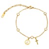 JATEBI 14K Gold Plated Bracelets for Women, Initial Cross Bracelet