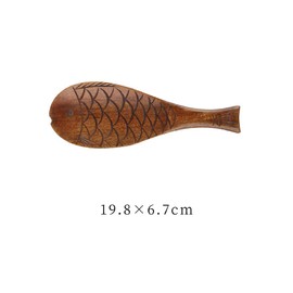 VOANZO 2PCS Fish-shaped Wooden Rice Spoon Fish Shaped Wooden Rice Spoon Dessert Spoons Durable and Useful (brown)