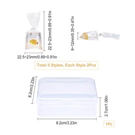 SUNNYCLUE 1 Box 10Pcs 5 Styles Sea Fish Charms Ocean Style Resin Animal Transparent Clear Plastic Water Bag Pendants Mini Reef Fishes for Jewelry Making Charms Earrings Bracelets DIY Findings