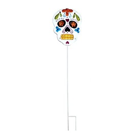 Worth Imports 35" Day of The Dead, Dia de Los Muertos Metal Yard, Set of 2 Stake, Multicolor