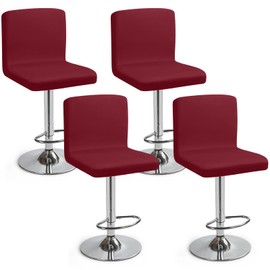 Bar Stool Slipcovers, Pack of 4, Bar Stool Chair Covers, Stretch Chair Cover with Backrest, Bar Stool Covers, Washable Dining Room Chair Covers, High Bar Stool, Chair Covers for Bar Counter Cafe (Wine