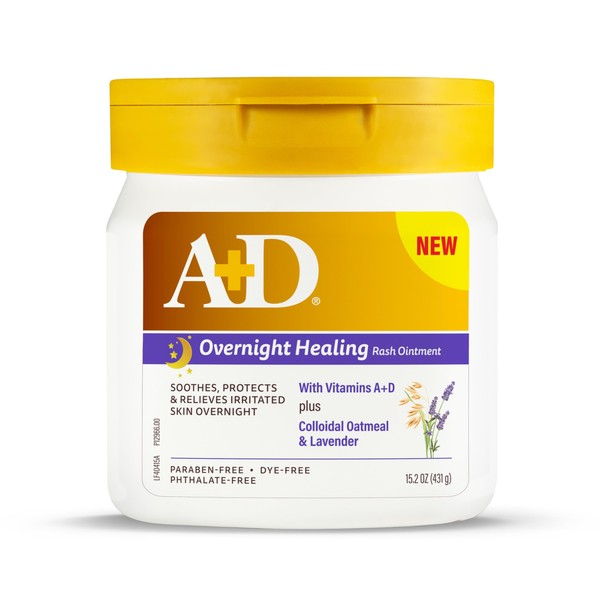A+D Overnight Healing Diaper Rash Ointment - Soothes, Protects &