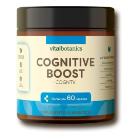 VitalBotanics COGNTV 60 Caps Nootrópico con Hongo Cordyceps, L-Tirosina, Vitaminas B1, B2, B3, B5, B6, B12, Alfa Glicerilfosforil, Colina y Uva Brain Support