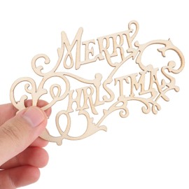 SEWACC Merry Christmas Wood Cutout: 20pcs Mini Wooden Slices Unfinished Letter Words Piece Blank Christmas Tree Ornament