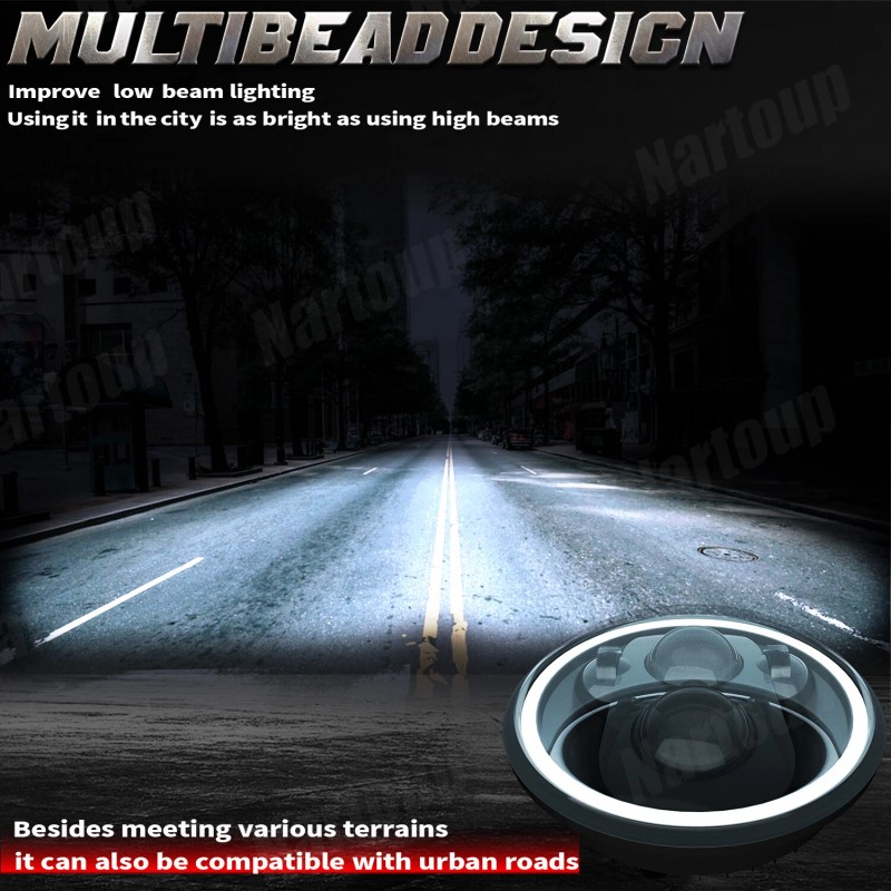 AQJ For Tri-five Chevy Pickup 3100 Truck 2PCS 7" LED