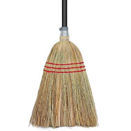 Heavy-Duty Outdoor Corn Broom, Household Indoor and Outdoor Broom Suitable for Sweeping Gravel, Fallen Leaves and Sand on Yard, Garage, Lawn, Stone Path and Concrete Floor (Total Length 59")
