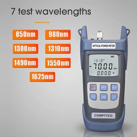 2-in-1 FTTH Fibre Optic Tool Kit Fibre Optic Power Meter 70 +10 dBm and 30 mW Visual Fault Locator Fibre Test Pen, Visual Troubleshooting 30 km (Blue + Purple)