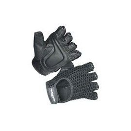 Hatch Mesh-Back Fingerless Gloves, Black, Medium, Ideal for Wheelchair Users, Increases Grip, Reinforced Foam Padding for Comfort, Adjustable Closure, Open-Fingers for Ventilation