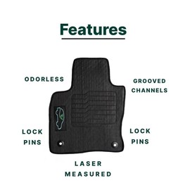 ecoMats All Weather Floor Mats Custom Fit for 2020 to 2025 Ford Escape, Front and Rear Set, Safety Locks, Odorless