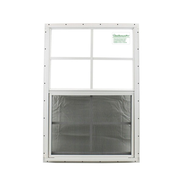 Shed Window and More 18" X 27" White J-Channel Mount Safety/Tempered Glass, Playhouses, Treehouses