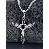 WINNICACA Cross Necklace Sterling Silver Gothic Angel Wings Pendant Necklaces