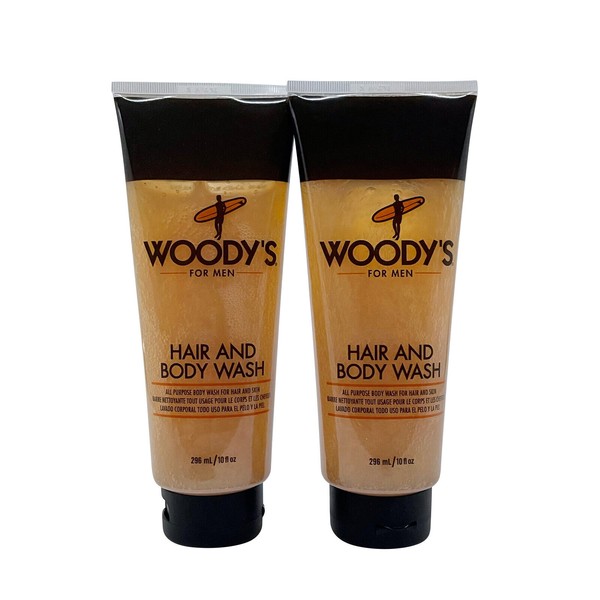 Woody's for Men Hair and Body Wash 10 OZ Set of 2