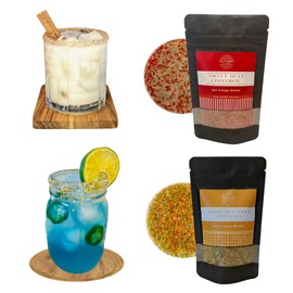 Hand Crafted Premium Salt & Sugar Blends Bundle - Perfect For Baked Goods, Decorating, Cocktail, Mocktail Rimming, Delicious Versatile Gift (Pack of 2, Spicy Blends - Sweet, Aromatic & Potent)