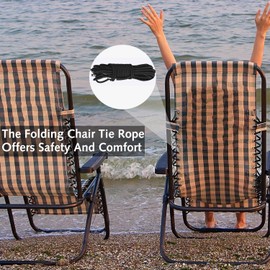 4pcs Black Replacement Cord for Zero Gravity Chair Universal Elastic Chair Repair Cord Ties Kit for Sun Loungers Garden Chairs Outdoor Recliners Anti Gravity Chair Bungee Chairs (2 sizes)