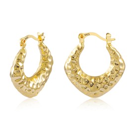 KISSPAT Hoop Earrings for Women, Hypoallergenic Hoop Earrings, Silver 925 Earrings, Gold for Women, Girls, Silver, No gemstone