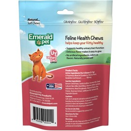 Emerald Pet 3 Pack of Urinary Tract Support Feline Health Chews, 2.5 Ounces Each, Grain-Free, Made in The USA