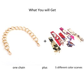 Xiazw Elegant Silk Scarf Metal Purse Handle Strap Handbag Chains Replacement Accessories Decoration (Gold)