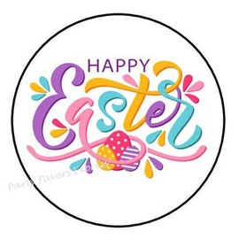 1.5" Inch Happy Easter Stickers - Easter Stickers - Easter Stickers for Kids Envelope Seals Labels - D #AA61RK (90 Pcs)