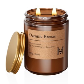 M&SENSE Oceanic Breeze Home Scented Candle | 19.4oz, 117-Hour Burn | Natural Organic Soy Wax | Long-Lasting for Stress Relief and Gifting | for Bedroom，Relaxing SPA，Office