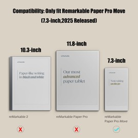 BOZHUORUI Case for 7.3" Remarkable Paper Pro Move,PU Leather Magnetic Cover