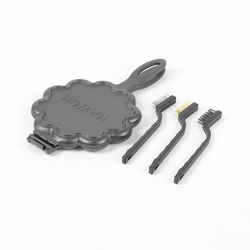 HAWOK Cast Iron Heart Shaped Waffle Iron, Waffle Maker