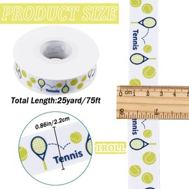 CRASPIRE 7/8 Inch Wide Tennis Ribbon for Crafting Sports Grosgrain Crafts Decorative Softball Ribbon 25 Yards Roll White for Gift Wrapping Pack Hair Sports Hair Party Decor Sewing DIY Supplies