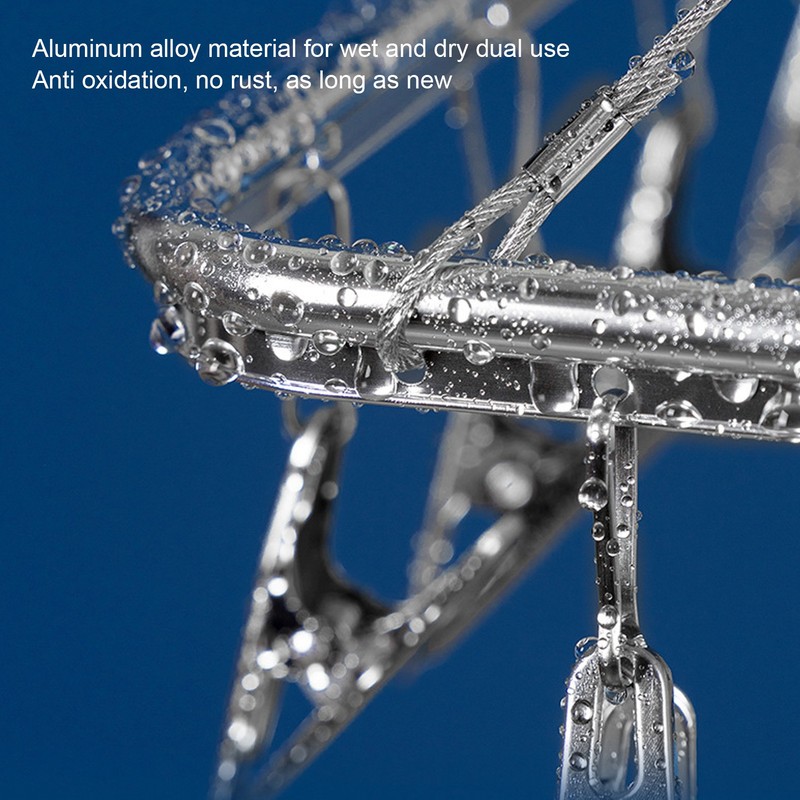 Multifunction Aluminum Alloy Laundry Drying Rack with 26 Clips for