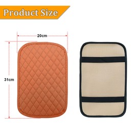 Adunsiaoto Leather Car Center Console Cover, Car Center Console Cushion Pad, Leather Automobile Armrest Pad For Auto Vehicles SUV Truck, Universal Comfort Anti-slip Armrest Box Mat(Brown)