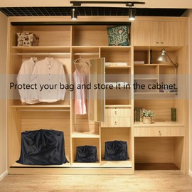 PlasMaller Dust Cover Storage Bags Silk Cloth with Drawstring Pouch For Handbags Purses Pocketbooks Shoes Boots Set of 10, Black (23.6 x 19.6 in)