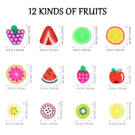 Frcolor 12pcs Nail Fruit Slice Parts Nail Art Sticker Fruit Cut Nail Decor Parts Nail Care Set Jewelry Beads Set Fruit Random Style