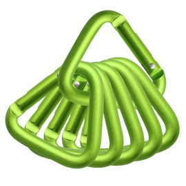 NKAKTSU Triangle Carabiner, Set of 6, Load Capacity 147.4 lbs (67 kg), Small, Ultra Lightweight, Rust-free, Aluminum Alloy, Guy Rope, Tarp, For Tents, Multifunctional, Camping, Outdoors, Fishing,