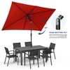 SUNVIVI OUTDOOR 6.5 x 10 Ft Rectangular Patio Umbrella Aluminum